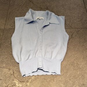 En Saison Soft Blue Knit Top